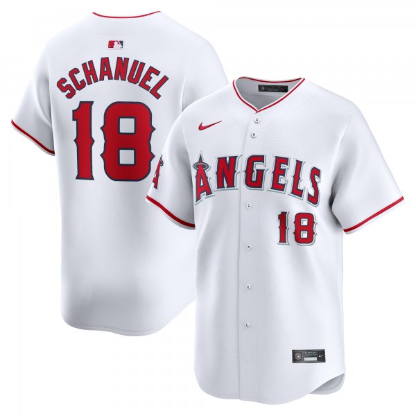 Men's Los Angeles Angels Nolan Schanuel Nike White Home Limited Player Jersey