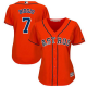 Houston Astros #7 Craig Biggio Orange Alternate Women's Stitched MLB Jersey