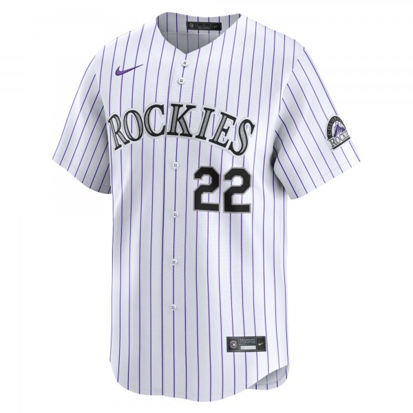 Men's Colorado Rockies Nolan Jones Nike White Home Limited Player Jersey