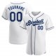 Men's Custom White Navy-Powder Blue Authentic Baseball Jersey