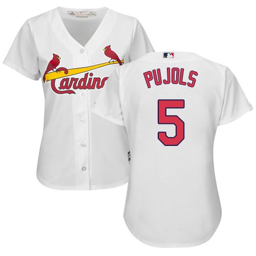 St. Louis Cardinals #5 Albert Pujols White Women's Fashion Stitched MLB Jersey