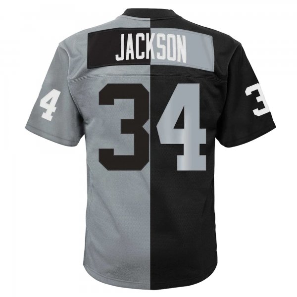 Youth Las Vegas Raiders Bo Jackson Mitchell & Ness Black/Silver Split Legacy Jersey