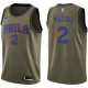 Men's Nike Philadelphia 76ers #2 Moses Malone Green Salute to Service Swingman NBA Jersey