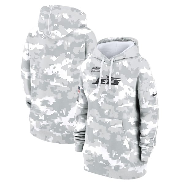 Women's Nike Arctic Camo New York Jets 2024 Salute To Service Club Fleece Pullover Hoodie