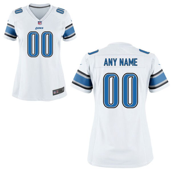 Women's Nike Detroit Lions White Custom Game NFL Jersey