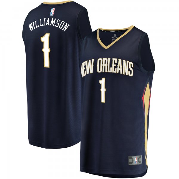 Men's New Orleans Pelicans Zion Williamson Fanatics Navy Fast Break Replica Jersey - Icon Edition