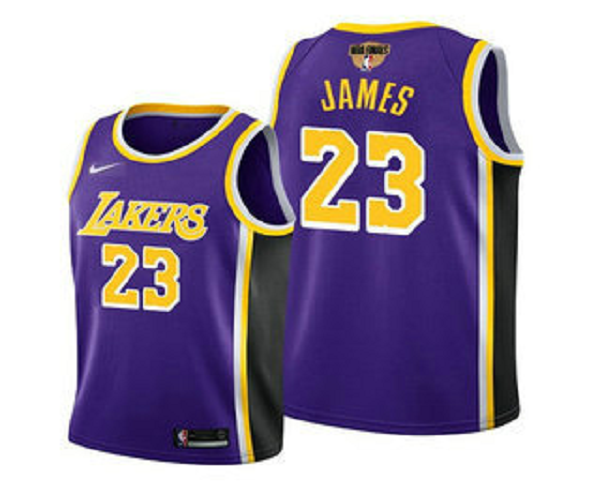 Men's Los Angeles Lakers #23 LeBron James 2020 Purple Finals Stitched NBA Jersey