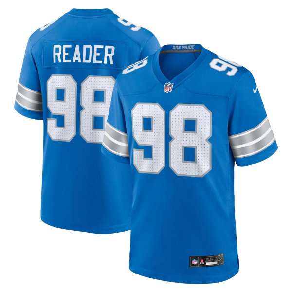 Men's Detroit Lions D.J. Reader Nike  Blue Team Game Jersey