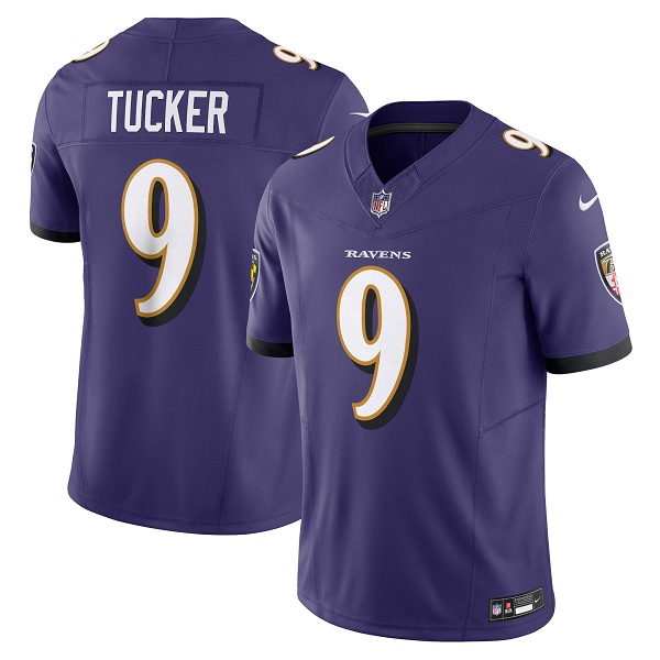 Men's Baltimore Ravens #9 Justin Tucker Nike Purple Vapor F.U.S.E. Limited NFL Jersey