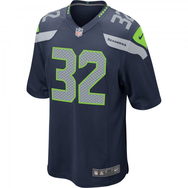 Men's Seattle Seahawks Chris Carson Nike Navy Game Player Jersey