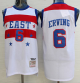 Men's Philadelphia 76ers #6 Julius Erving White 1980 All Star Stitched NBA Jersey