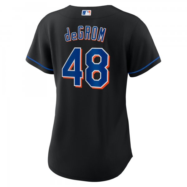 Women's New York Mets Jacob deGrom Nike Black 2022 Alternate Replica Player Jersey