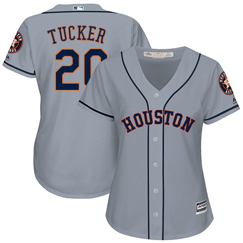 Houston Astros #20 Preston Tucker Grey Road Women's Stitched MLB Jersey