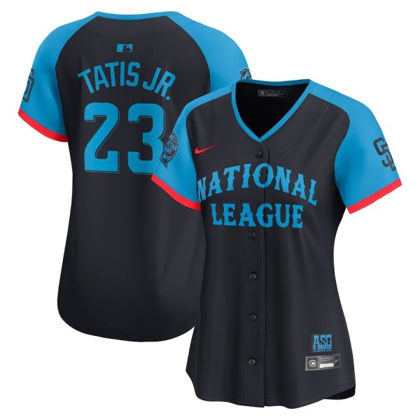 Women's National League #23 Fernando Tatis Jr. Nike Navy 2024 MLB All-Star Game Cool Base Jersey