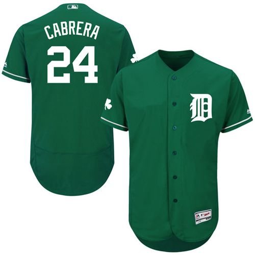 Detroit Tigers #24 Miguel Cabrera Green Celtic Flexbase Collection Stitched MLB Jersey