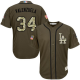 Los Angeles Dodgers #34 Fernando Valenzuela Green Salute to Service Stitched MLB Jersey