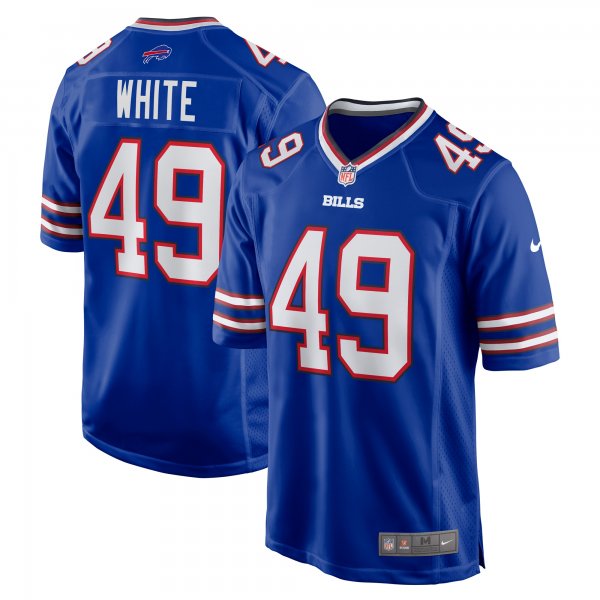 Men's Buffalo Bills DaShaun White Nike Royal Team Game Jersey