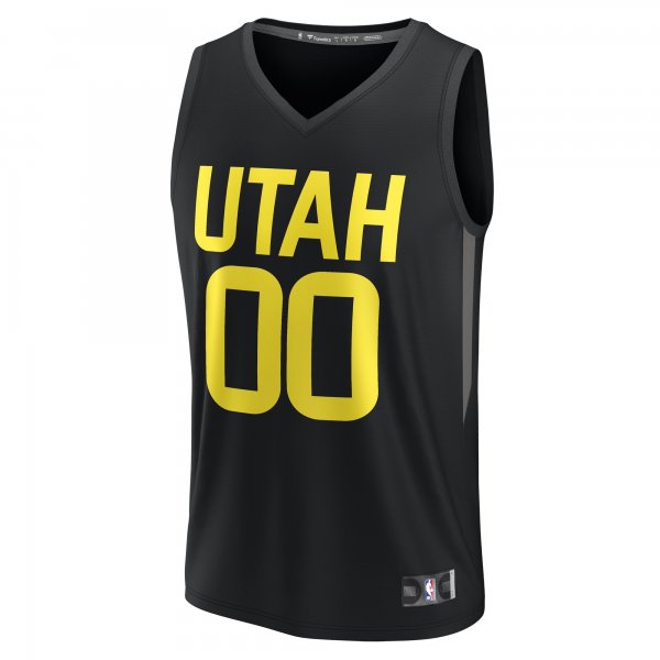 Youth Utah Jazz  Fanatics Black Fast Break Replica Custom Jersey - Statement Edition