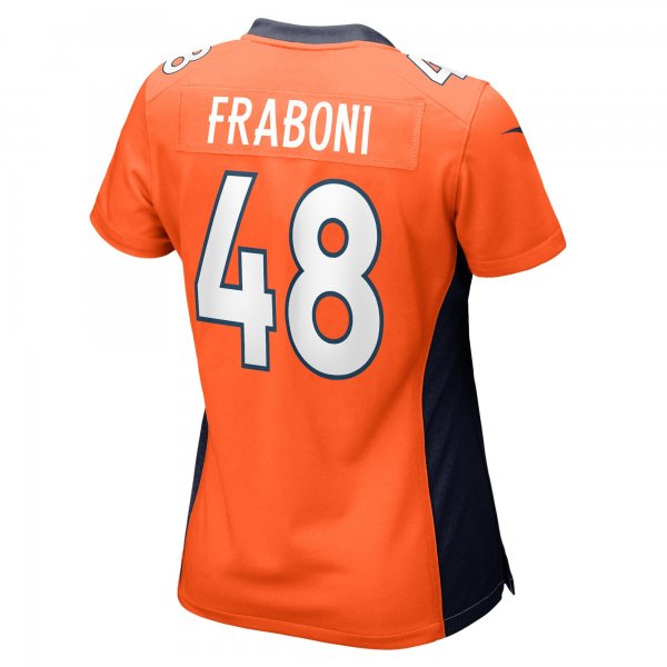 Women's Denver Broncos Mitchell Fraboni Nike  Orange Team Game Jersey