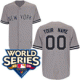 New York Yankees Personalized Grey w/2009 World Series Patch MLB Jersey