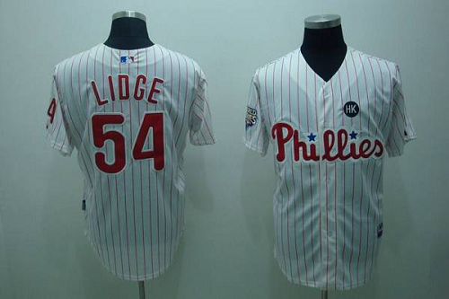 Philadelphia Phillies #54 Brad Lidge Stitched White Red Strip MLB Jersey