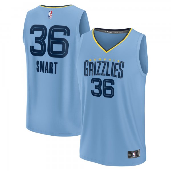 Men's Memphis Grizzlies Marcus Smart Fanatics Light Blue Fast Break Player Jersey - Statement Edition