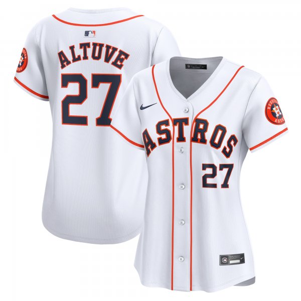 Women's Houston Astros Jose Altuve Nike White Home Limited Player Jersey