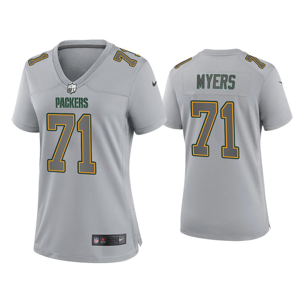 Women's Green Bay Packers Josh Myers Gray Atmosphere Fashion Game Jersey