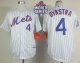 New York Mets #4 Lenny Dykstra White(Blue Strip) Home Cool Base W/2015 World Series Patch Stitched MLB Jersey