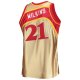 Men's Atlanta Hawks Dominique Wilkins Gold Mitchell & Ness 75th Anniversary 1986/87 Hardwood Classics Swingman Jersey