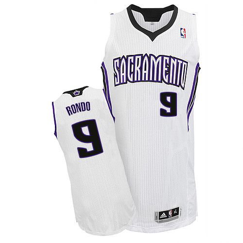 Men's Sacramento Kings #9 Rajon Rondo White Stitched NBA Jersey