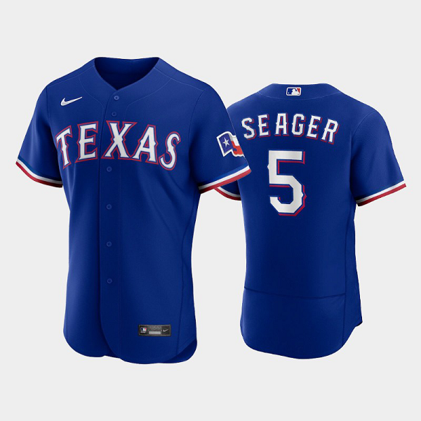 Men's #5 Corey Seager Texas Rangers Royal MLB Flex Base Jersey