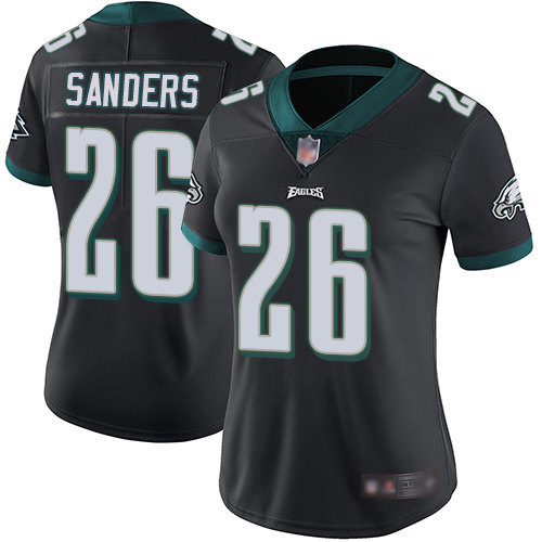 Philadelphia Eagles #26 Miles Sanders Black Alternate Women's Stitched NFL Vapor Untouchable Limited Jersey