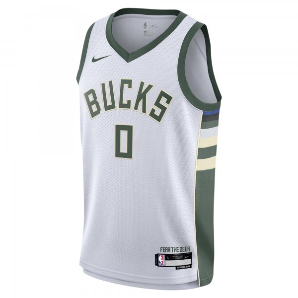 Youth Milwaukee Bucks Damian Lillard Nike White Swingman Jersey - Association Edition