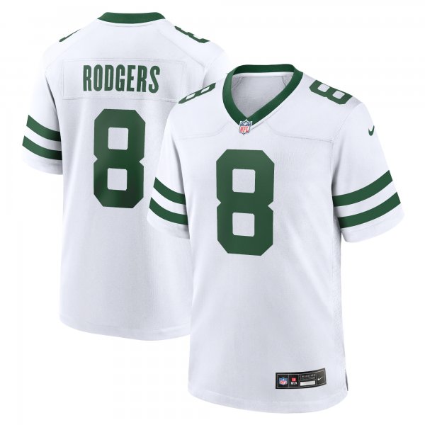 Youth New York Jets Aaron Rodgers Nike Legacy White Game Jersey