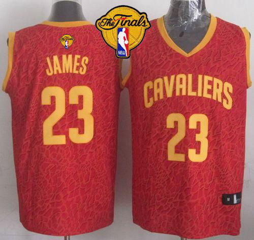 Men's Cleveland Cavaliers #23 LeBron James Red Crazy Light The Finals Patch Stitched NBA Jersey