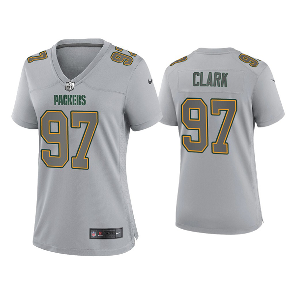 Women's Green Bay Packers Kenny Clark Gray Atmosphere Fashion Game Jersey