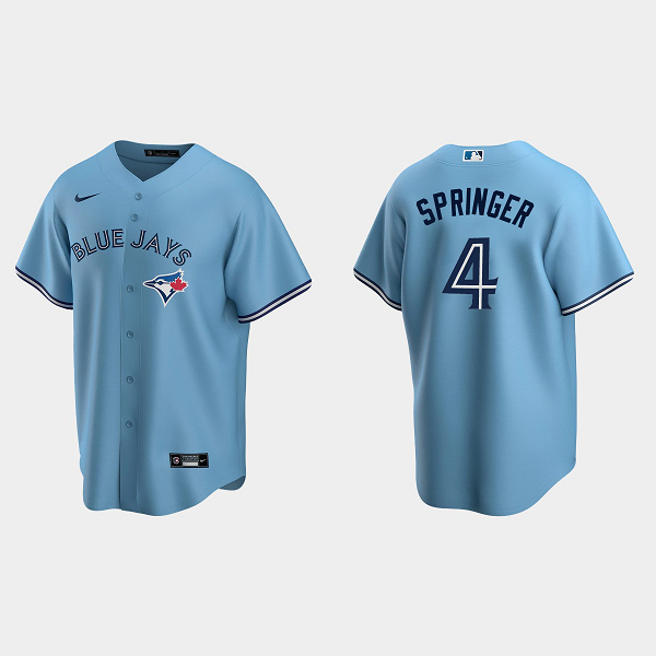 Men's Toronto Blue Jays #4 George Springer Powder Blue Alternate MLB Jersey