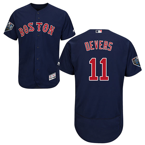 Boston Red Sox #11 Rafael Devers Navy Blue Flexbase Collection 2018 World Series Stitched MLB Jersey