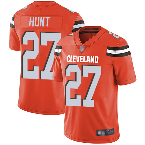 Men's Cleveland Browns #27 Kareem Hunt Orange Limited NFL Alternate Vapor Untouchable Jersey