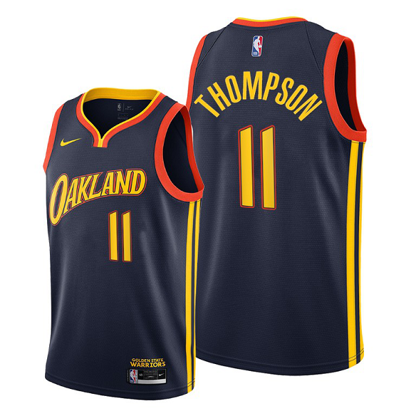 Golden State Warriors #11 Klay Thompson Navy 2020-21 City Edition Men'sOakland Jersey