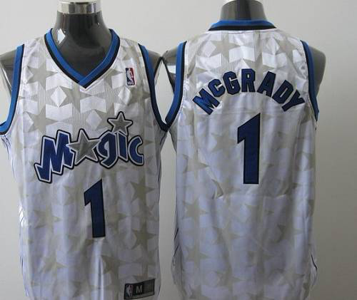 Men's Orlando Magic #1 Tracy Mcgrady White Star Limited Edition Stitched NBA Jersey