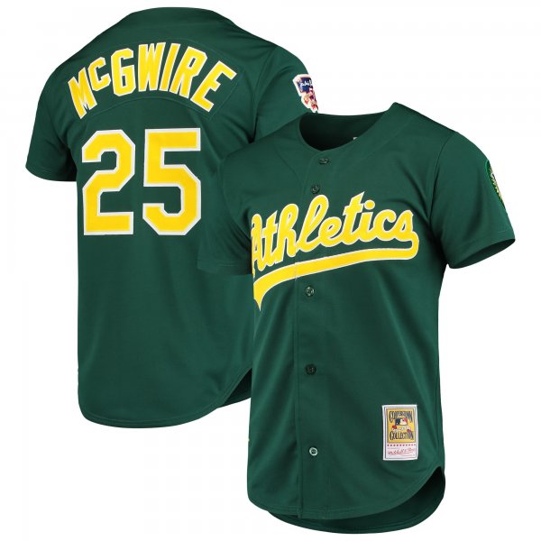 Men's Oakland Athletics Mark McGwire Mitchell & Ness Green 1997 Cooperstown Collection Jersey