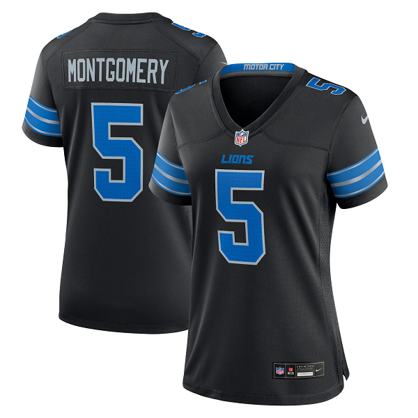 Women's Detroit Lions #5 David Montgomery Nike Black 2nd Alternate Limited Jersey