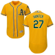 Oakland Athletics #27 Catfish Hunter Gold Flexbase Collection Stitched MLB Jersey