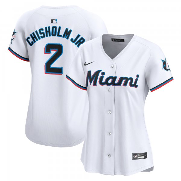 Women's Miami Marlins Jazz Chisholm Jr. Nike White Home Limited Player Jersey