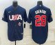 Men's USA Baseball #28 Nolan Arenado 2023 Navy World Baseball Classic Stitched Jerseys