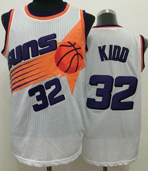 Men's Phoenix Suns #32 Jason Kidd White Throwback Stitched NBA Jersey