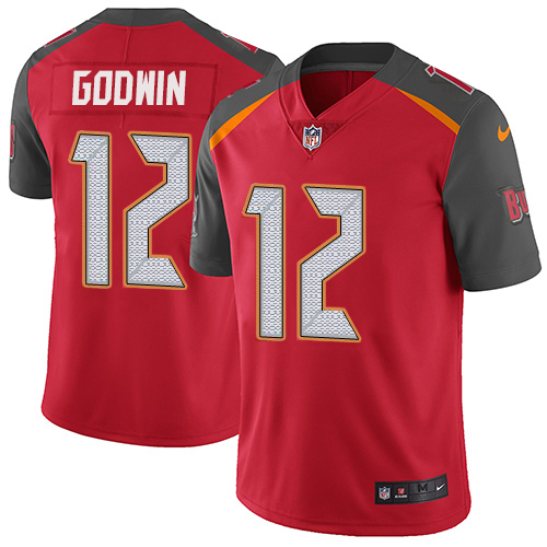 Men's Nike Tampa Bay Buccaneers #12 Chris Godwin Red Stitched NFL Vapor Untouchable Limited Jersey