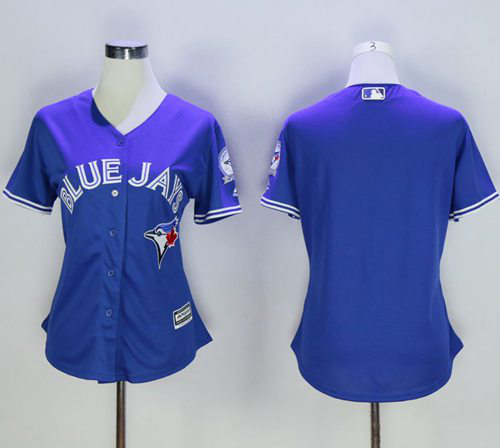 Toronto Blue Jays Blank Blue Alternate 40th Anniversary Women's Stitched MLB Jersey